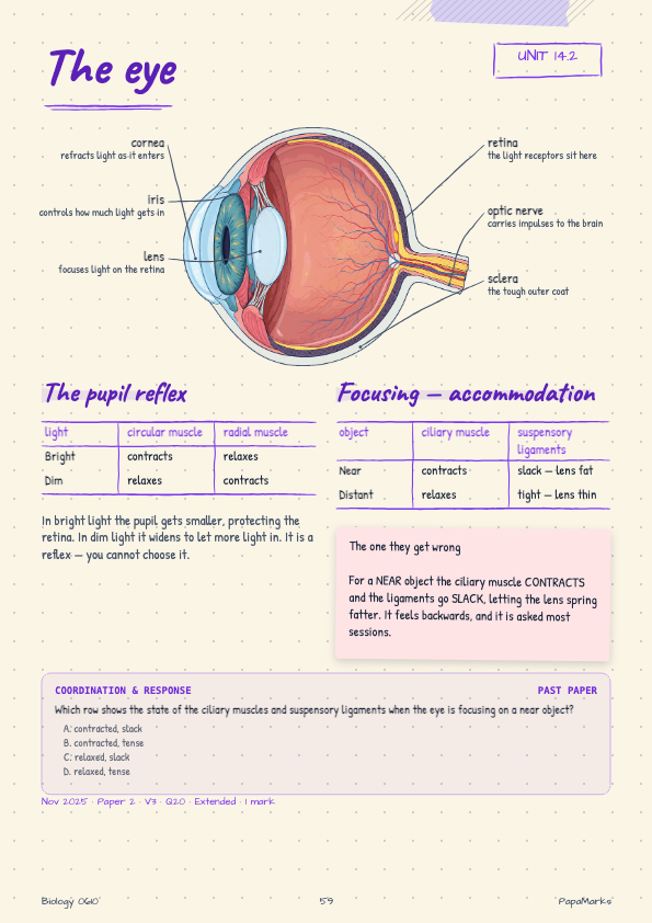Sample page 5 of Biology 0610 Revision Book